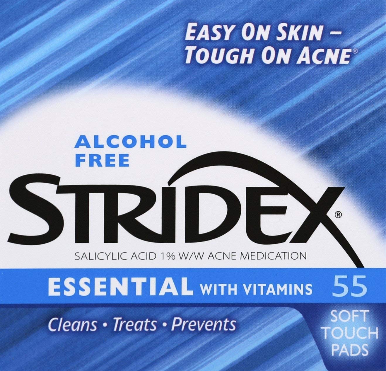 Stri-Dex Daily Care Essential With Vitamins Pads 55 Each (Pack of 12)