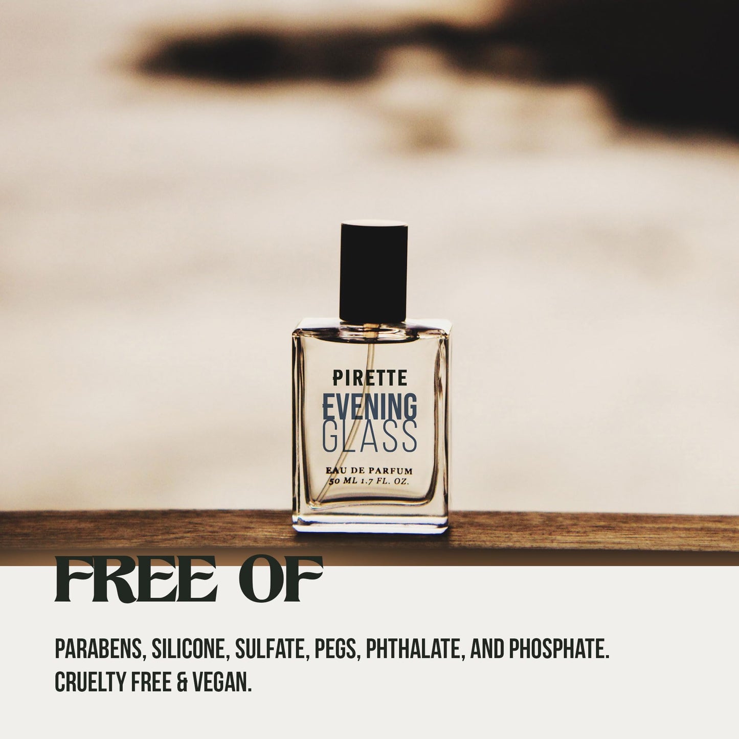 PIRETTE Evening Glass Eau de Parfum Spray for Women, Beach-Inspired, Long Lasting Womens Perfume with Notes of Dark Coconut, Warm Wood, Smoky Vanilla Beauty & Personal Care PIRETTE