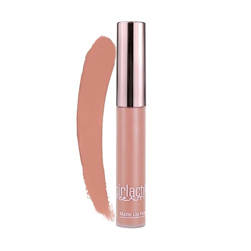Girlactik Long Lasting Matte Lip Paint Liquid Lipstick in Allure- Long wearing, Smooth Application, Pigmented, Non-Crack Formula, Lightweight, 7.5 ml