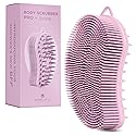 MainBasics Silicone Body Scrubber Dual-Sided Shower Loofah and Scalp Scrubber (Pink, Scalp)