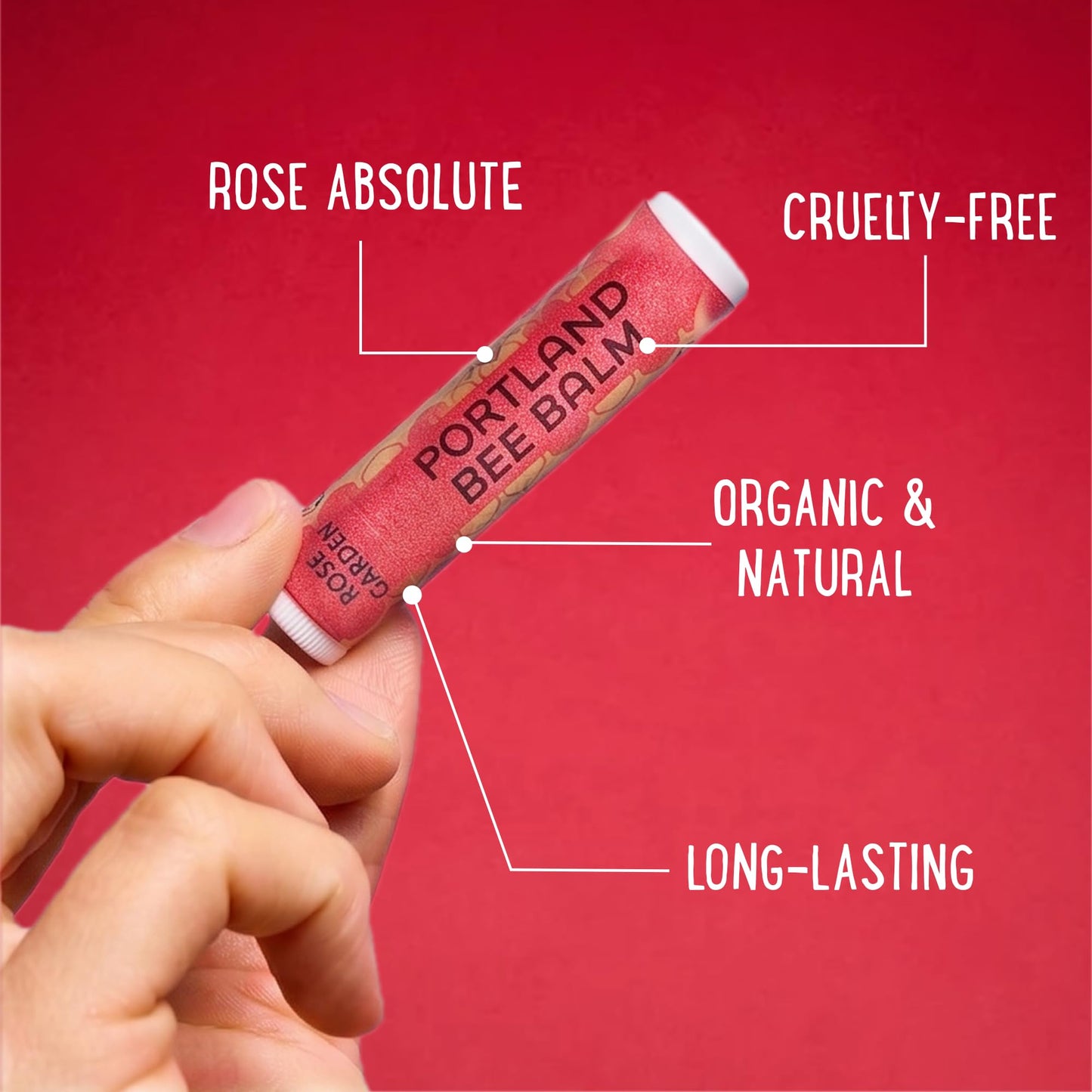 Portland Bee Balm All Natural Handmade Beeswax Lip Balm with Organic Coconut and Olive Oil (Rose Garden) - 3 Count - Natural Lip Balm, Cruelty Free Beauty and Personal Care Portland Bee Balm