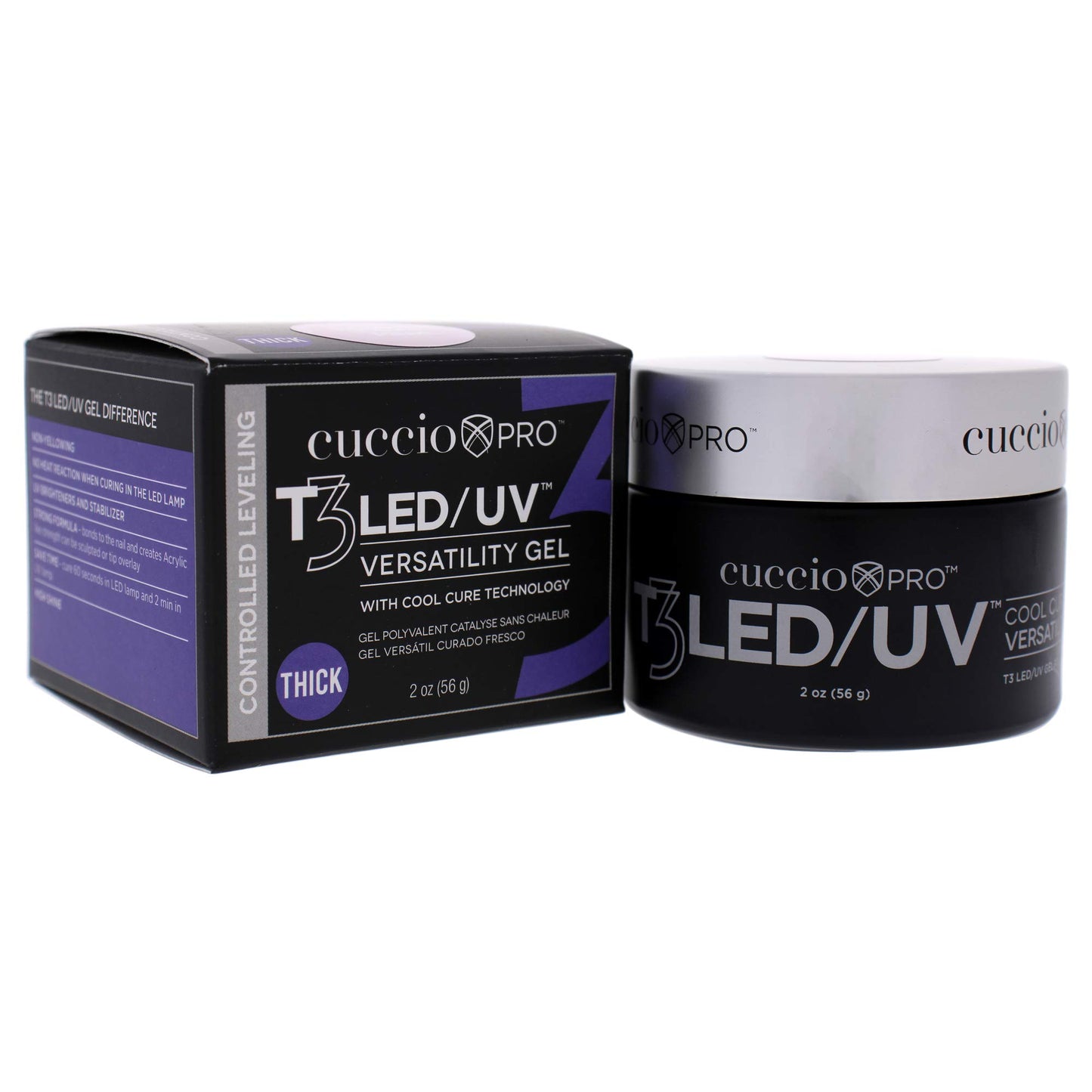 Cuccio Pro T3 LED/UV Cool Cure Versatility Gel - Controlled Levelling - Incredibly Flexible - Strong Adhesion - Thick Viscosity - Fast Application