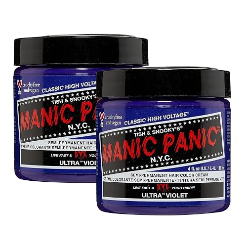 MANIC PANIC Classic Ultra Violet Semi Permanent Hair Color - Blue-Toned Purple Hair Dye for Women & Men That Lasts 4-6 Weeks - Vegan, Ammonia