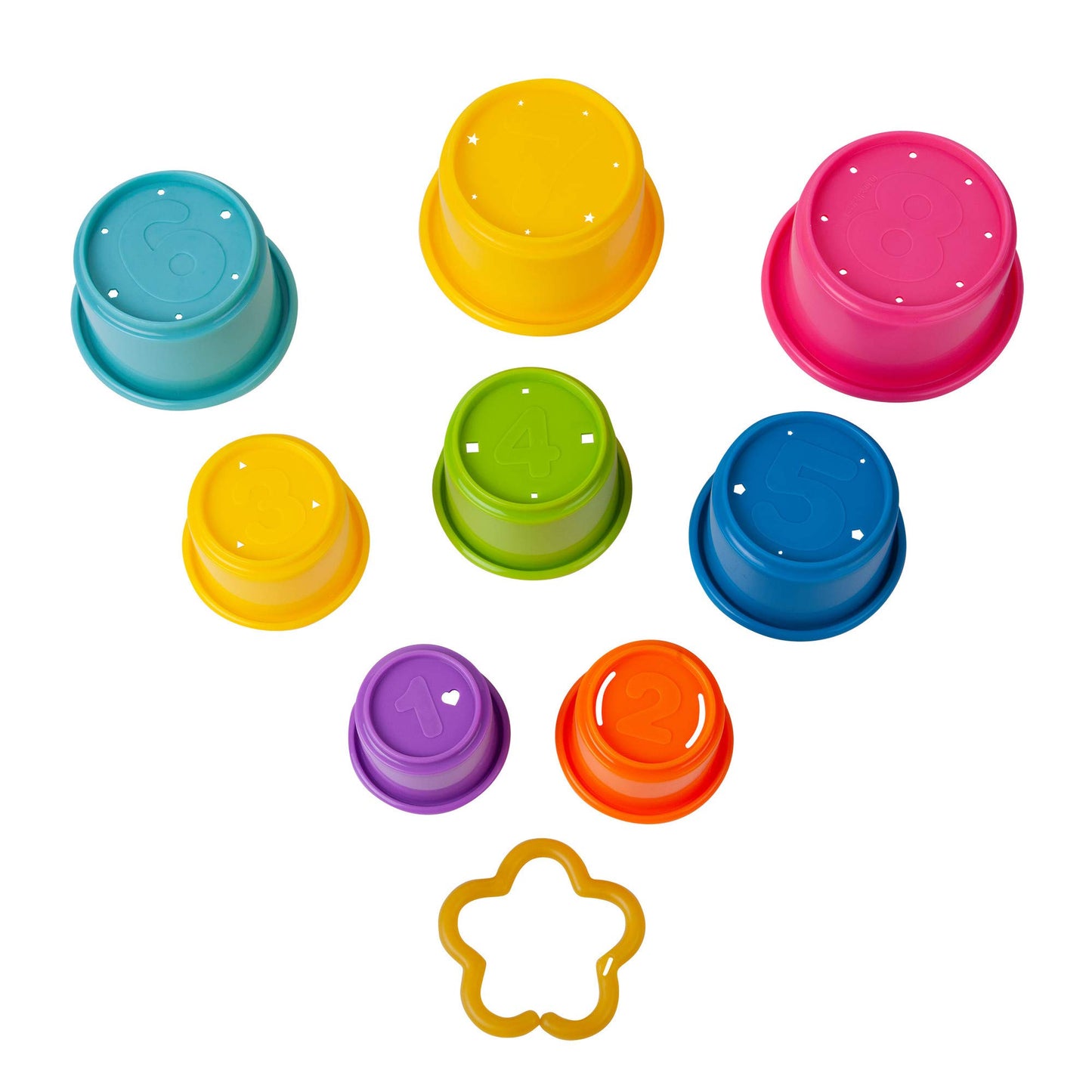 The First Years Stack & Count Stacking Cups – Colorful Baby Bath Toys, 8 Stackable Learning Cups for Toddlers, Water Play & Sensory Activities