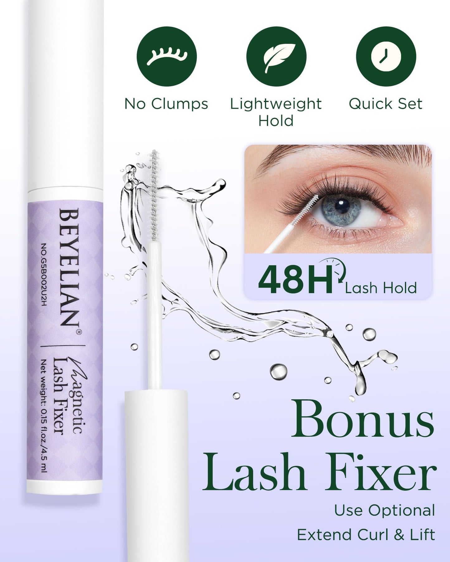 BEYELIAN Magnetic Eyelashes with Applicator Soft Natural Look Magnetic Lashes Kit MAGNETIC-REW42 Beauty and Personal Care BEYELIAN