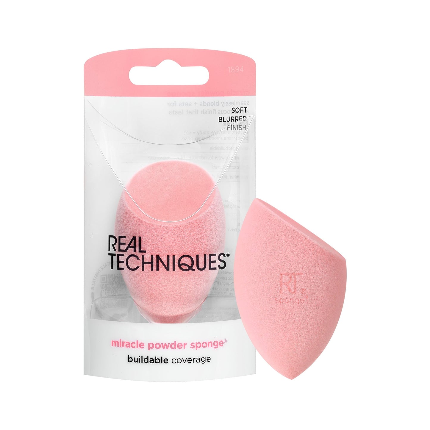 Real Techniques Miracle Powder Sponge, Makeup Blending Sponge For Powder Products, Set Makeup For Natural Finish & Cloud Skin, Buildable Coverage