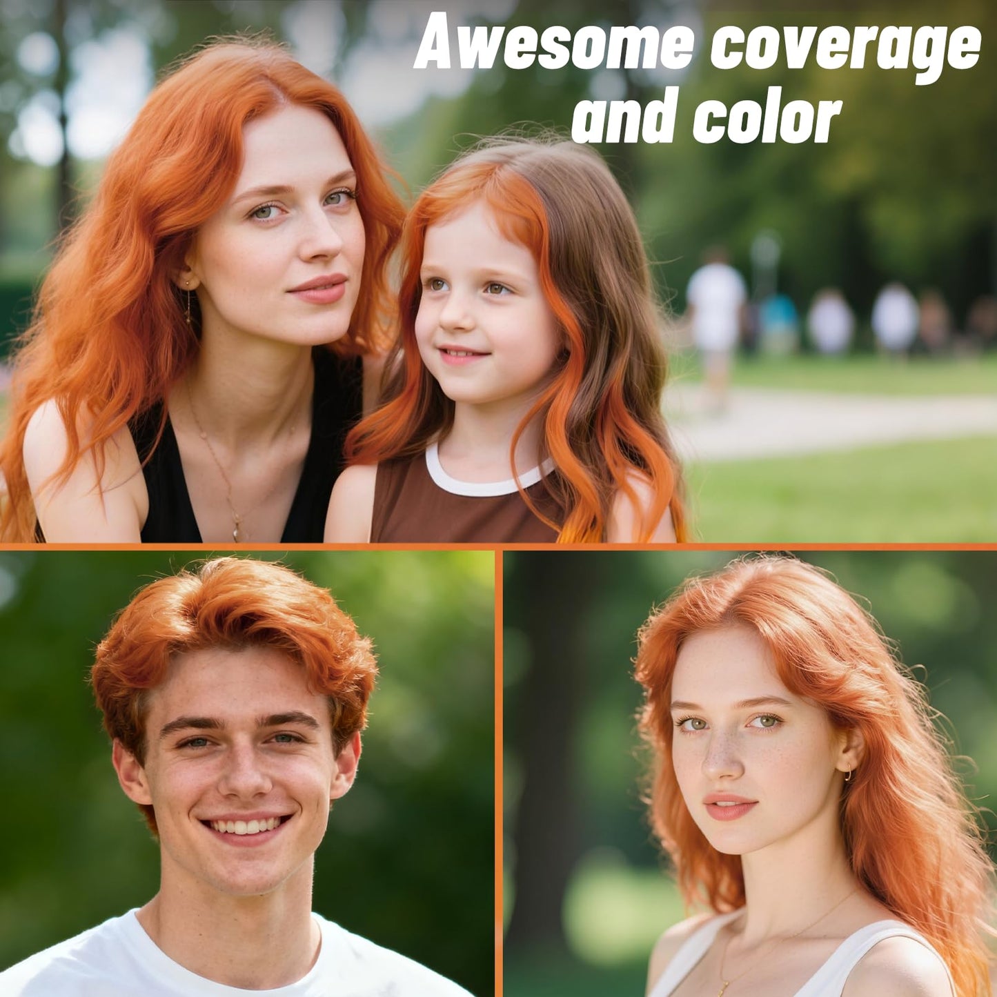 Orange Hair Spray, Seaboll Temporary Hair Color Spray for Kids Women Men-4.06 oz-Safe Non Sticky Washable One Day Hair Dye Spray,Disposable