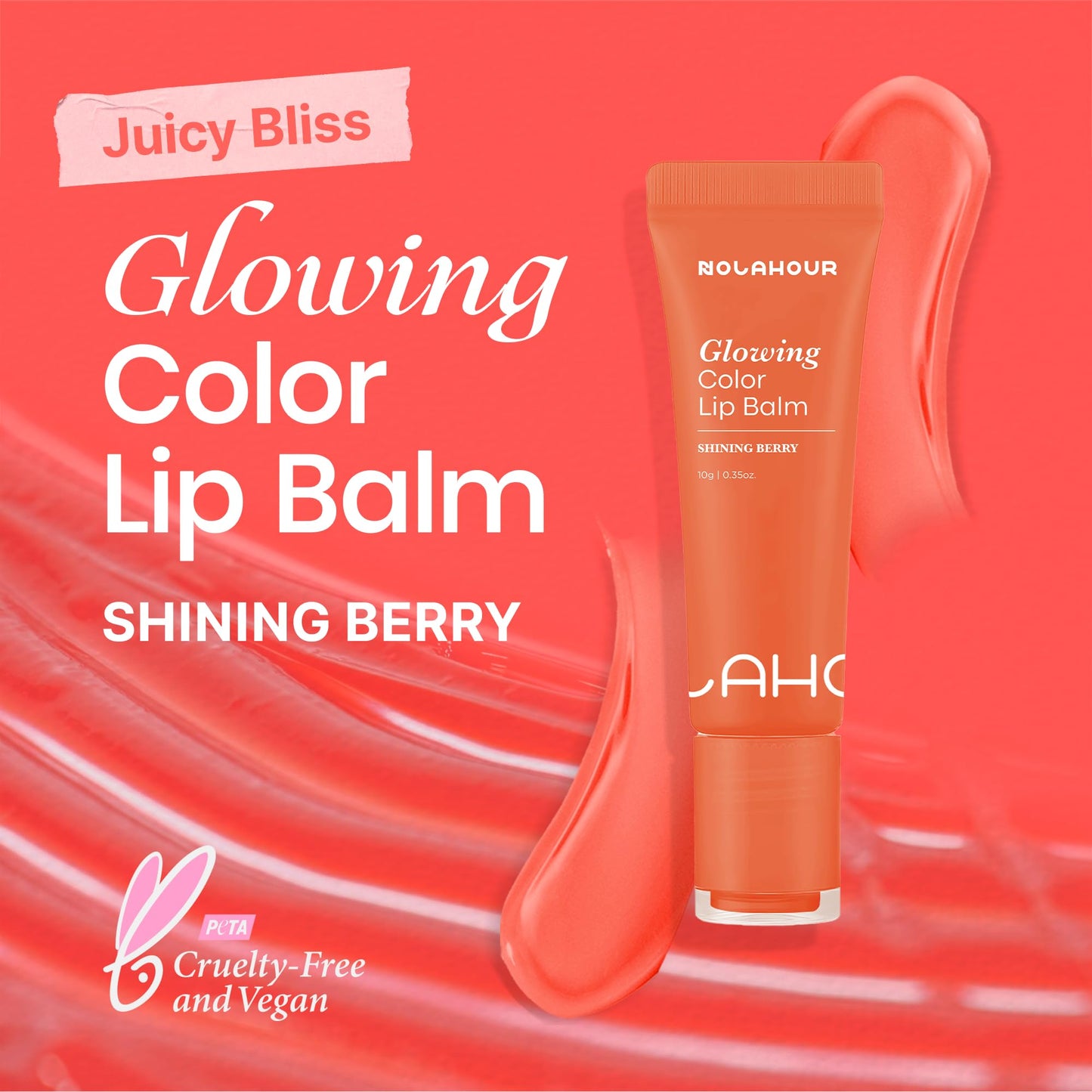 NOLAHOUR Glowing Color Lip Balm 0.35 Oz - Hydrating Lip Balm Lip Gloss for Girls - Vegan Lip Balm & Lip Plumping Gloss - Lip Glowy Balm & Lip Care Beauty and Personal Care NOLAHOUR
