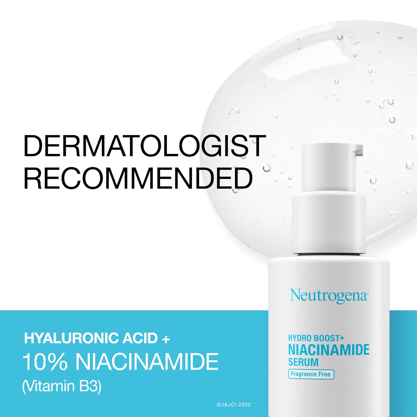Neutrogena Hydro Boost + Niacinamide Serum for Face with Hyaluronic Acid & Vitamin B3, Multi-Action Face Serum to Hydrate & Improve Skin Complexion