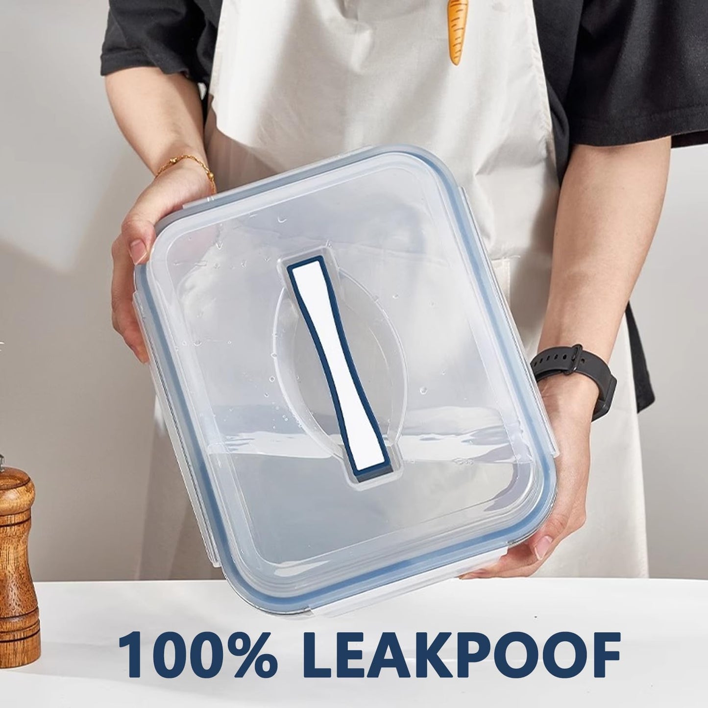 Hontent Large Glass Storage Containers with Lids 201oz Extra Large Big Airtight Glass Food Storage Containers for Rotisserie Chicken Watermelon…