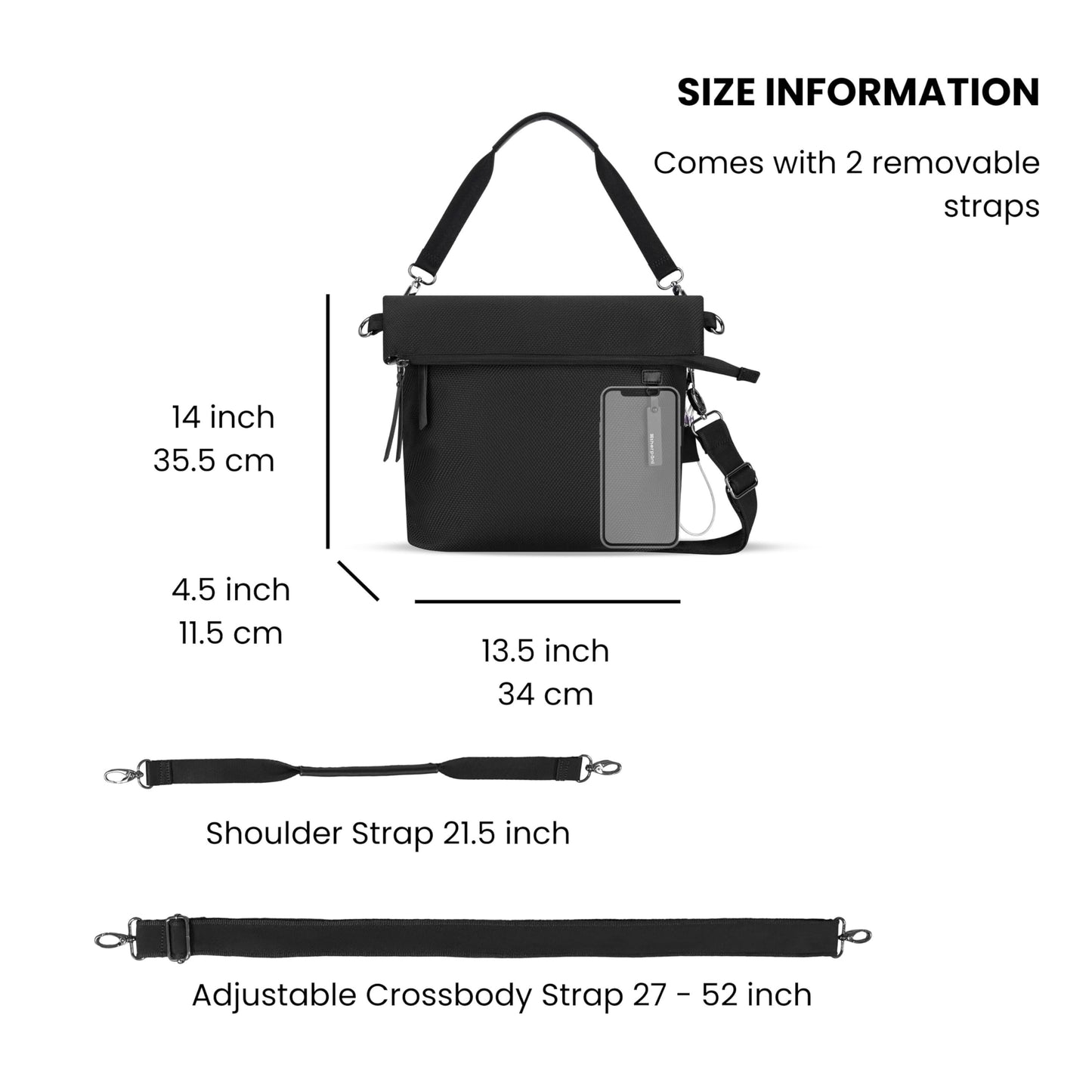 Sherpani Vale, Anti Theft Versatile Crossbody Bag, Fashion Tote Bag, Travel Shoulder Bag, Designer Handbag for Women with Metal Hardware, Travel Gift…