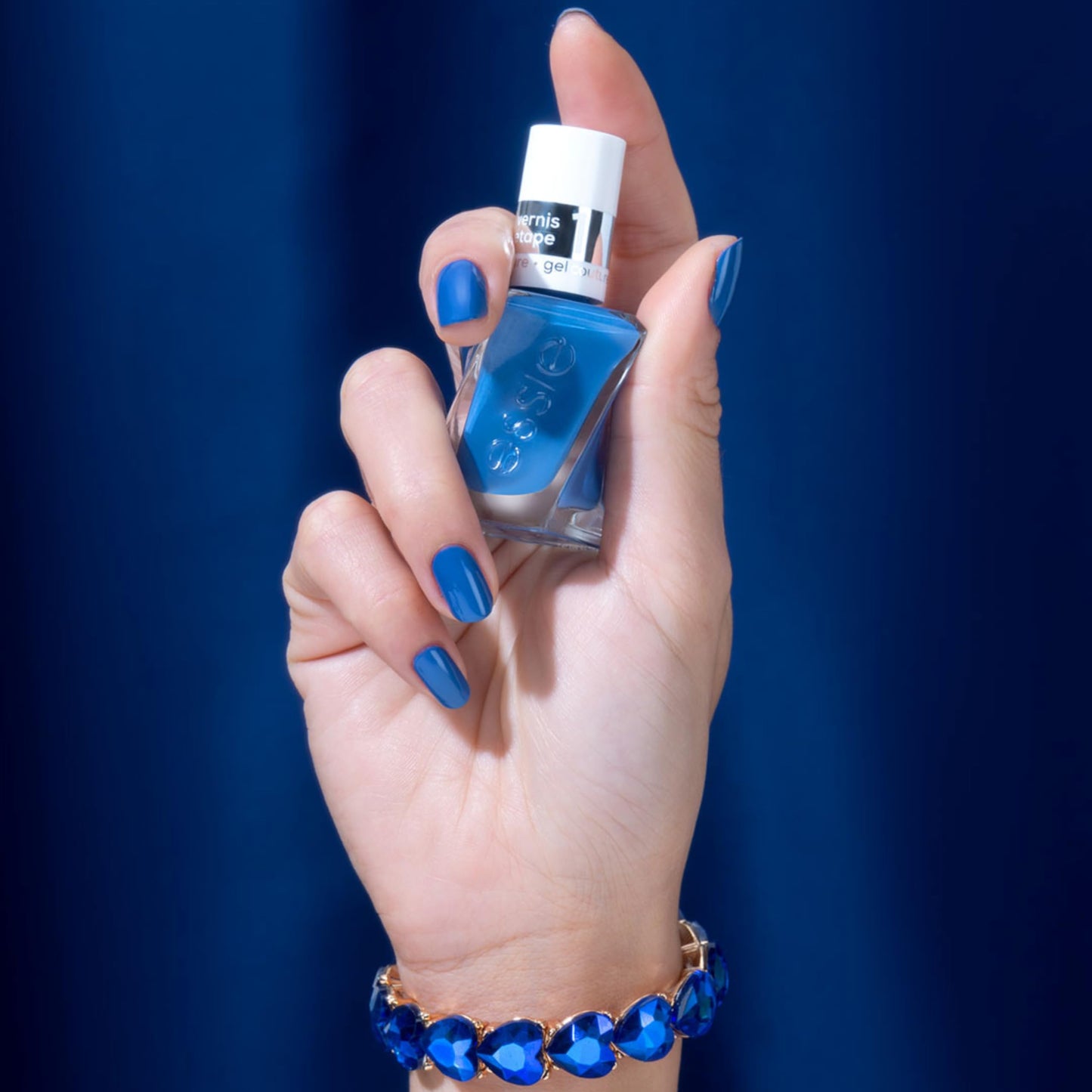 essie gel couture, Long-Lasting Nail Polish, Vegan, Be Dazzled, Blue, Statement Peace, 0.46 fl oz Beauty & Personal Care essie