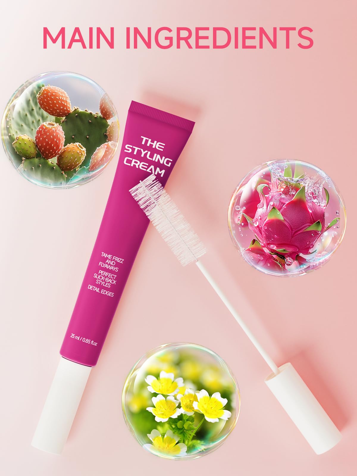 FAMIKYA Hair Mascara for Flyaways, Fly Away Hair Stick, Wax Stick for Hair, Lightweight Anti Frizz Slick Back Hair Styling Wax Stick, Taming Wand Gel