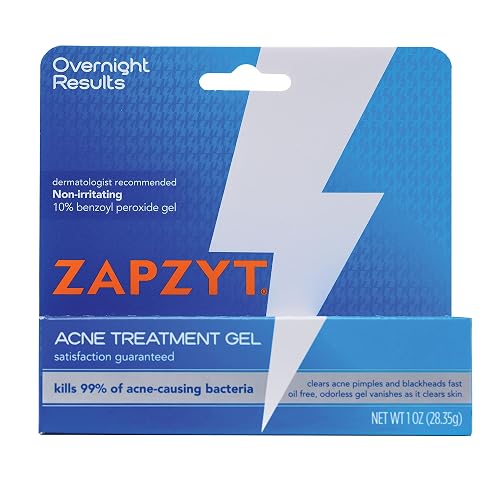 Zapzyt Maximum Strength 10% Benzoyl Peroxide Acne Treatment Gel, 1 Ounce