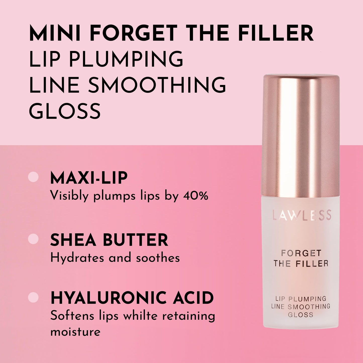 LAWLESS Women's Mini Rosy Outlook Lip Plumper, Rosy, Pink, 0.058 Fl Oz