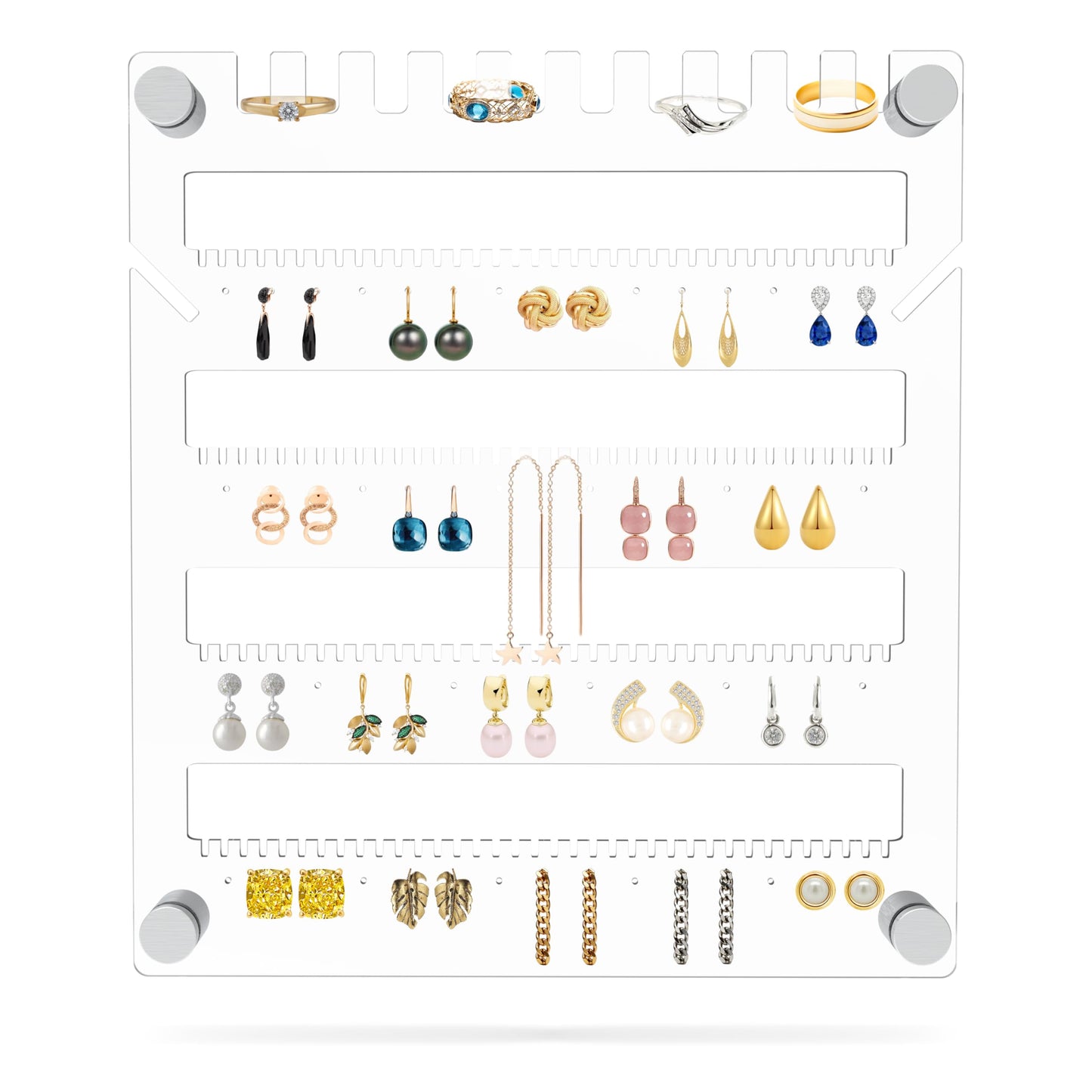 SUPERIOR ESSENTIALS 5-Tier Jewelry Organizer - Elegant Jewelry Holder Organizer for Studs, Earrings, Necklaces, and Rings - Wall-Mountable Hanging…