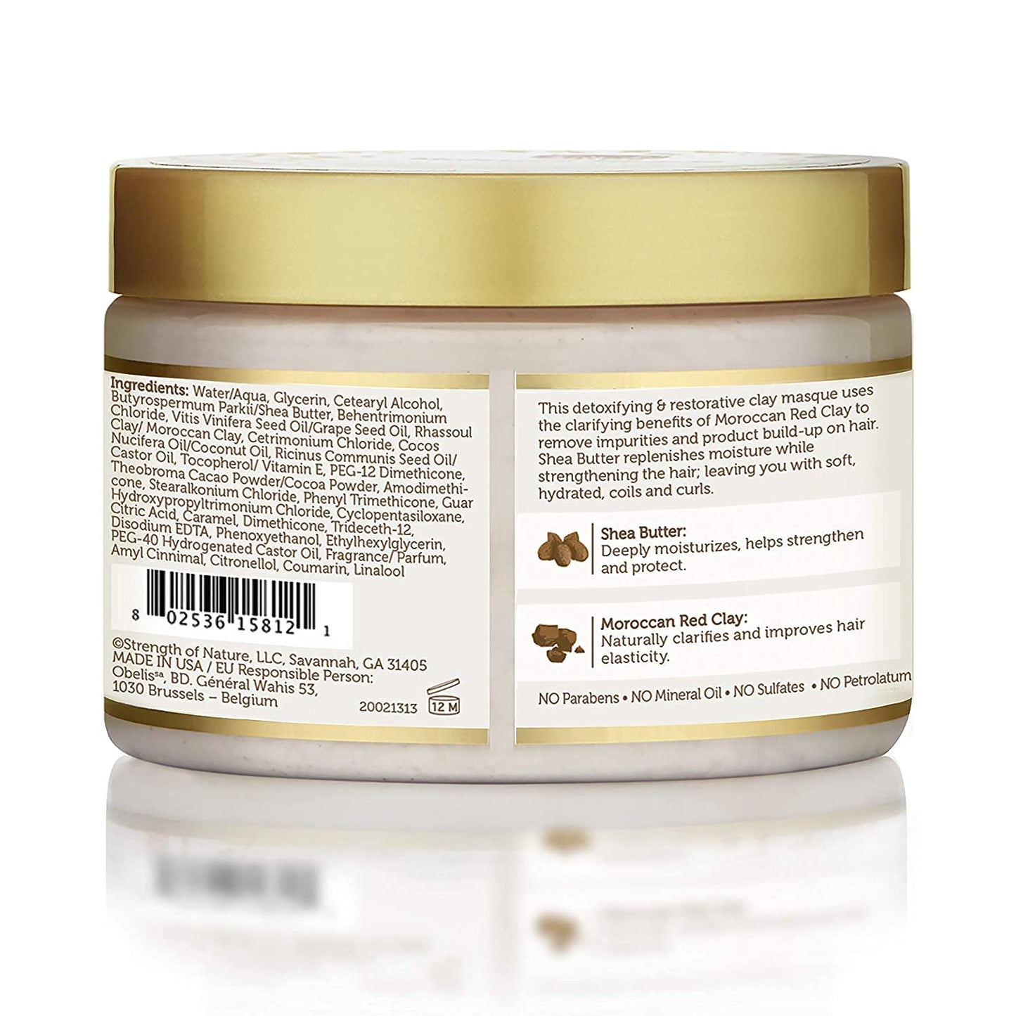 African Pride Moisture Miracle Moroccan Clay & Shea Butter Heat Activated Masque - For Natural Coils & Curls, Detoxes & Softens, Removes Impurities