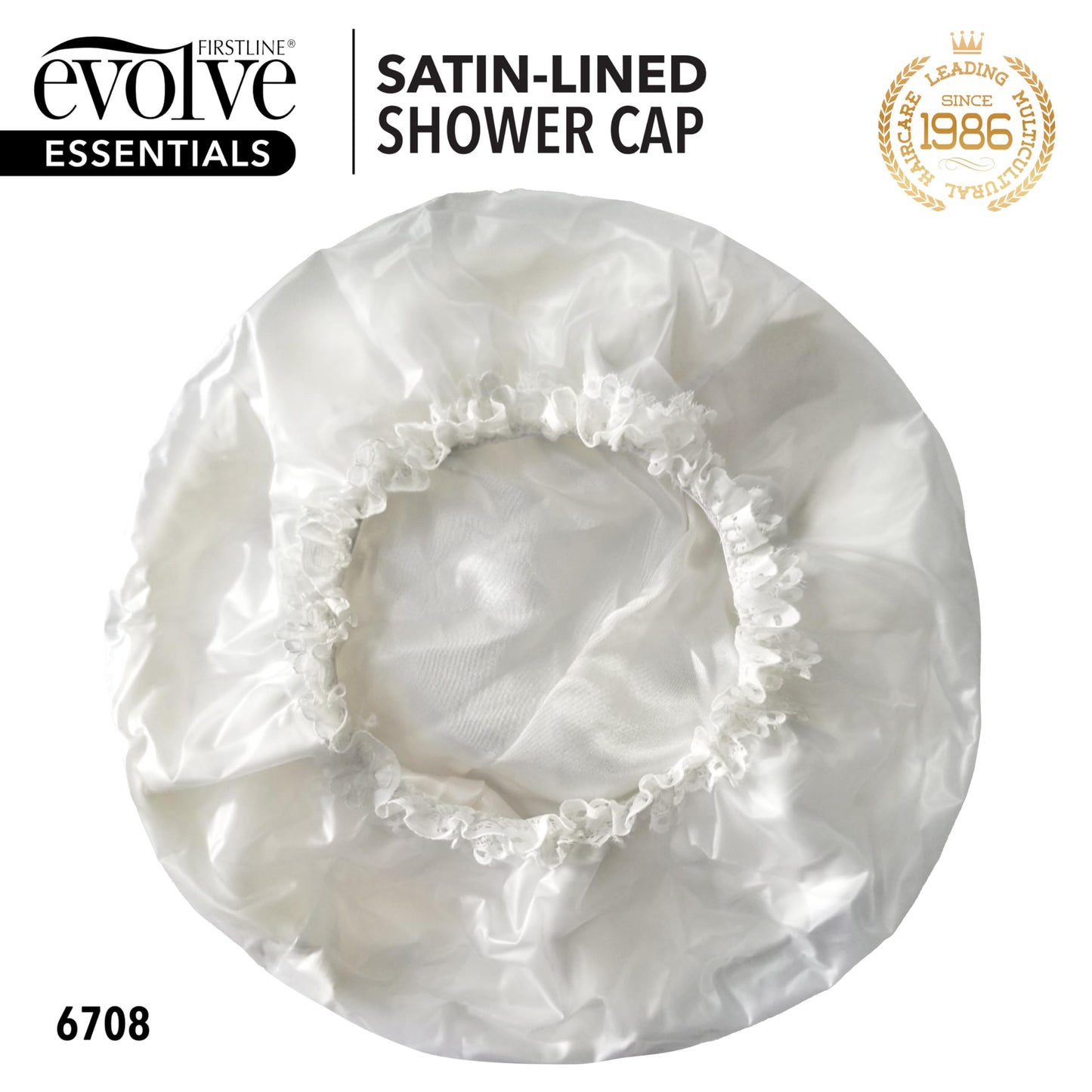 Evolve "Go Satin" Lined Shower Cap Ivory