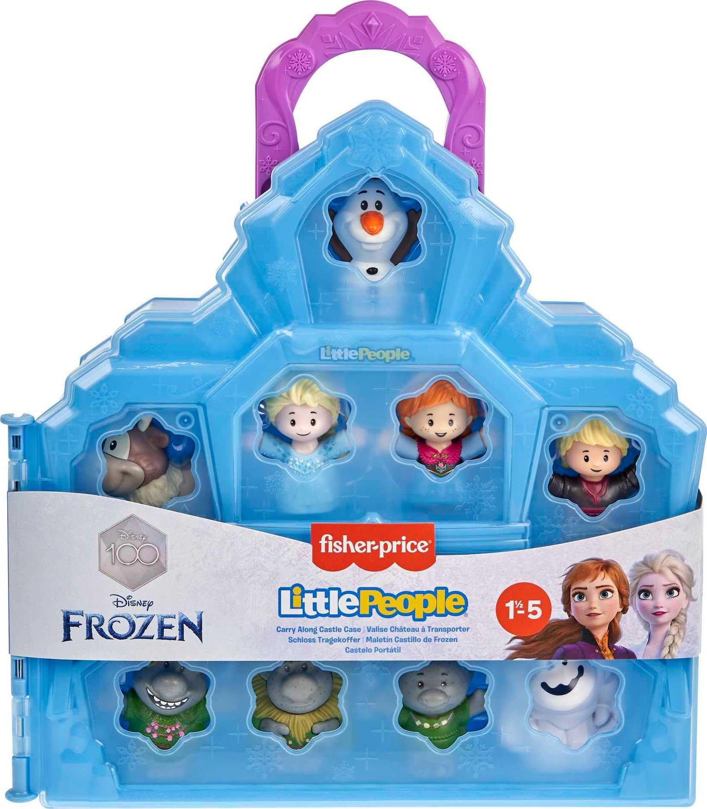 Fisher-Price Little People Disney Frozen Carry Along Castle – Toddler Playset with Figures for Pretend Play, Kids Ages 18+ Months