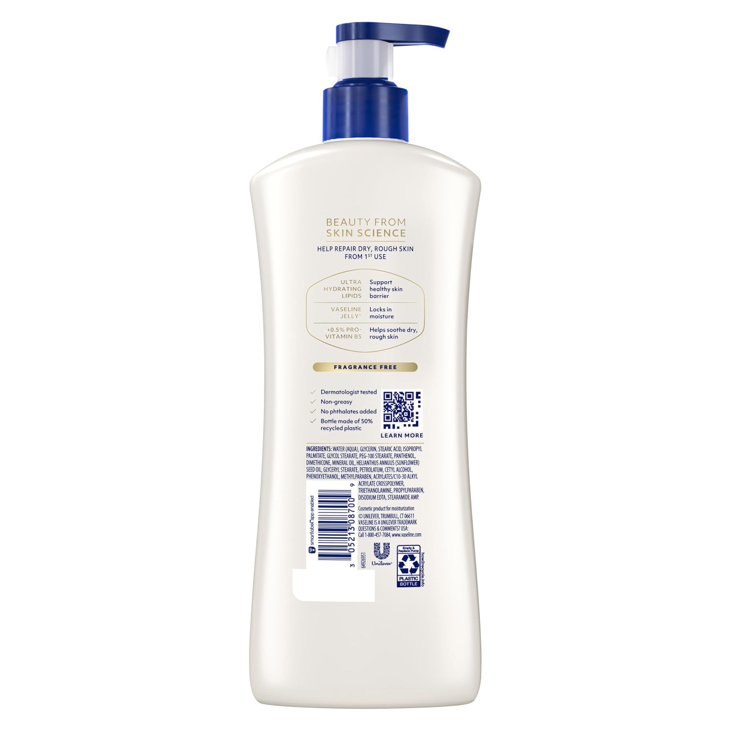 Vaseline Advanced Repair Body Lotion Advanced Repair Unscented for Dry Skin Lotion Made with Ultra-Hydrating Lipids and Vaseline Jelly That Repairs