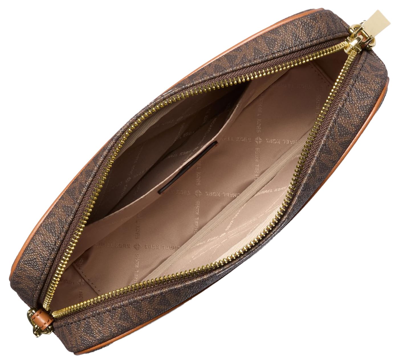 Michael Kors Jet Set Large Crossbody, Gold-Tone Hardware/Brown, One Size