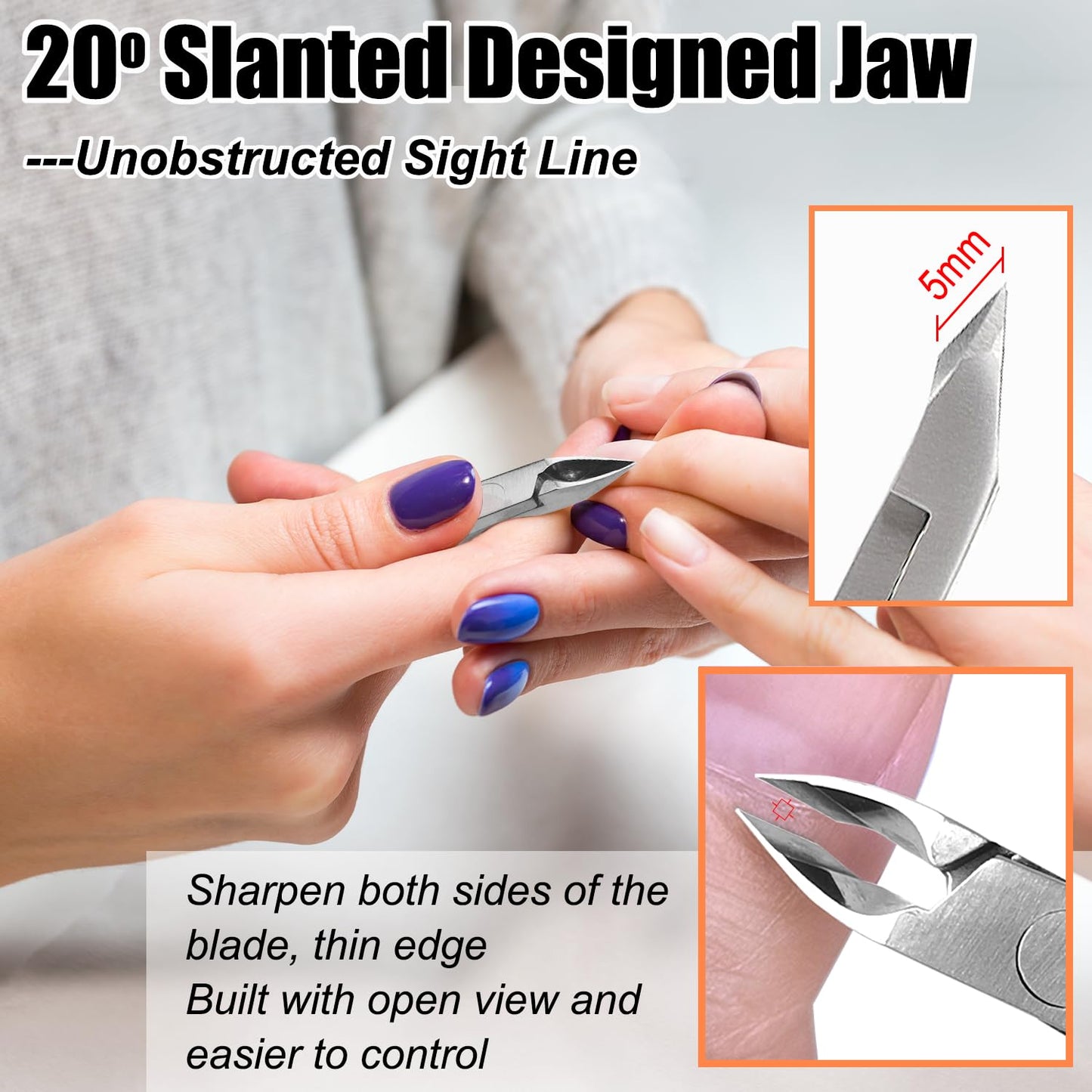 LePinko 4 Packs Upgraded Cuticle Trimmer kit, Sharp Dead Skin Clipper, Labor-saving Cuticula Remover for Fingernail Toenail, Manicure Pedicure Tool Beauty and Personal Care LePinko