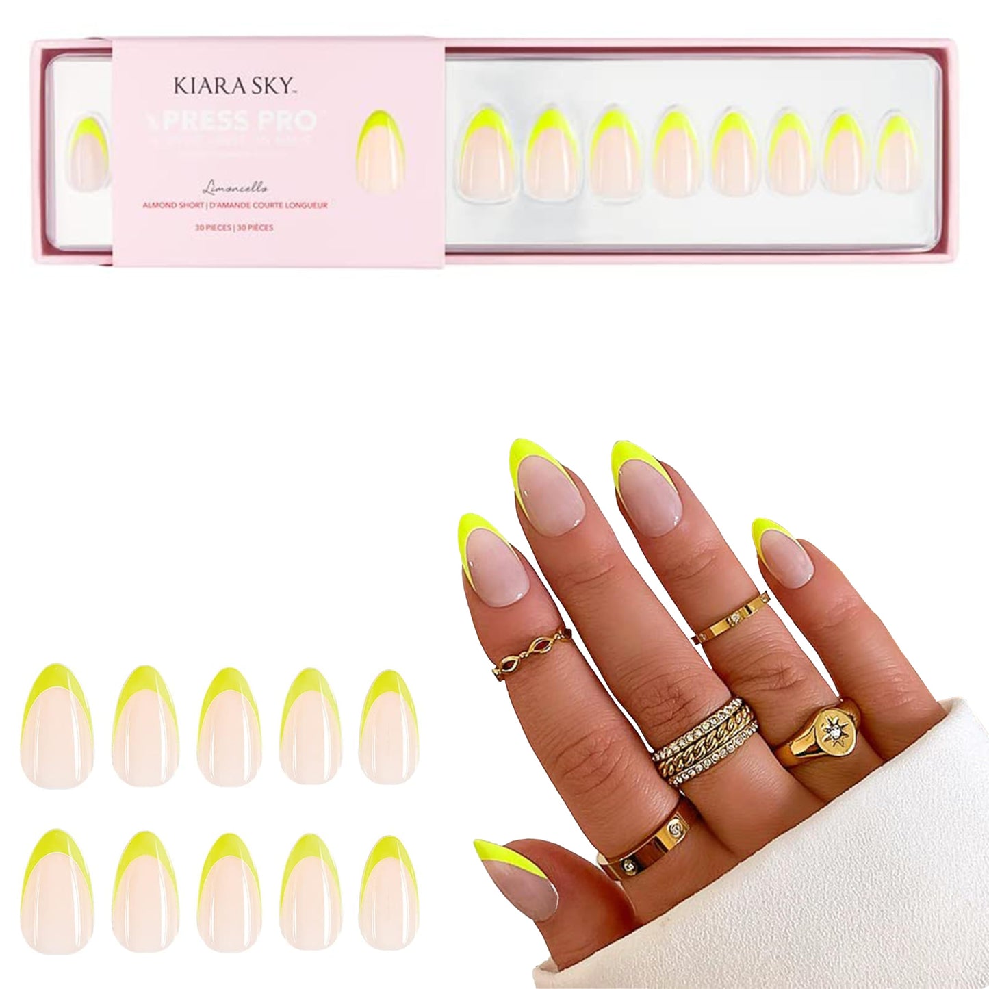 KIARA SKY PROFESSIONAL NAILS XPRESS PRO 100% ACRYLIC PRESS ON NAILS (Limoncello) Beauty & Personal Care KIARA SKY