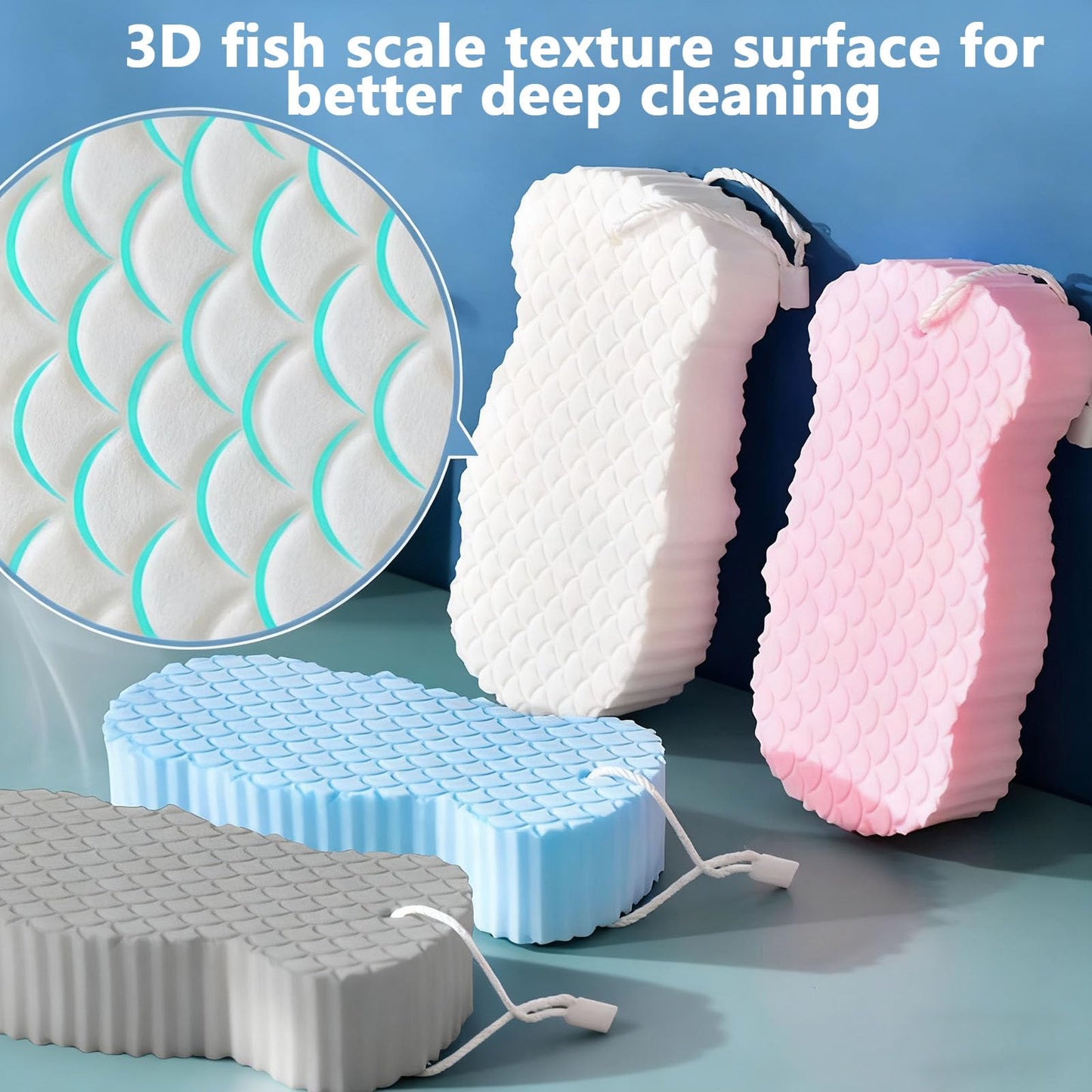 Gonetre Exfoliating Bath Sponge Soft Bath Sponge Brush Dead Skin Remover for Body Reusable Shower Sponge for Adult Baby (4) Beauty and Personal Care Gonetre