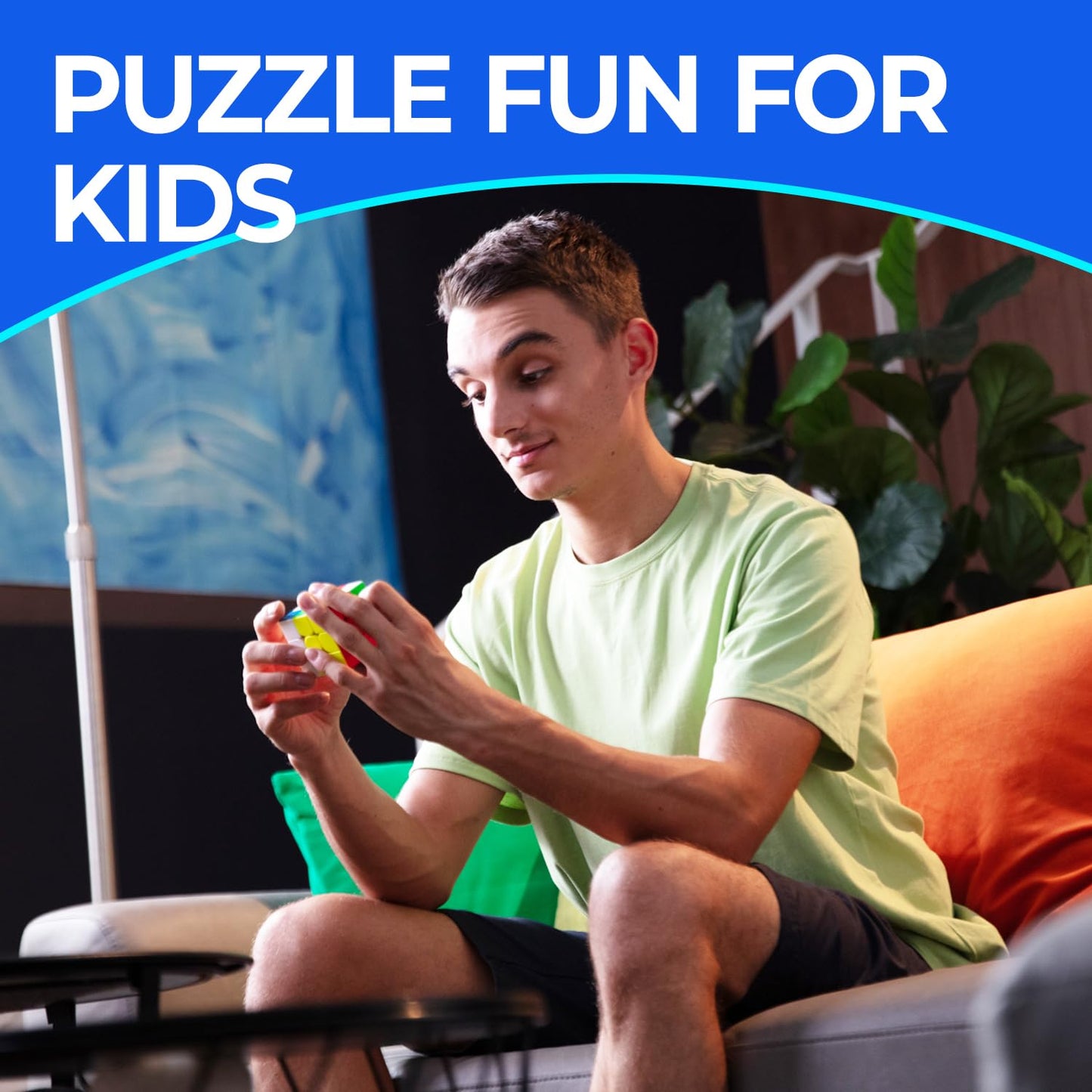 GAN 356 R S, 3x3 Speed Cube Gans 356RS Magic Cube Non-Magnetic (Stickerless)