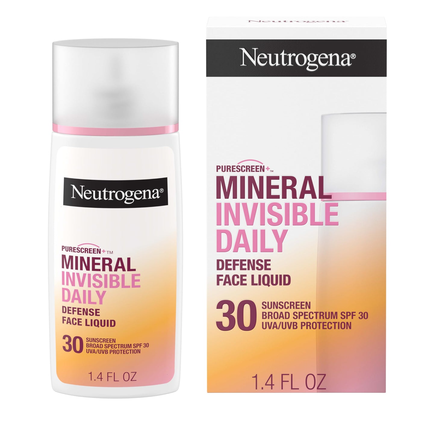 Neutrogena Purescreen+ Invisible Daily Defense Mineral Sunscreen for Face with SPF 30, Broad Spectrum Mineral Sunscreen with Vitamin E, Water