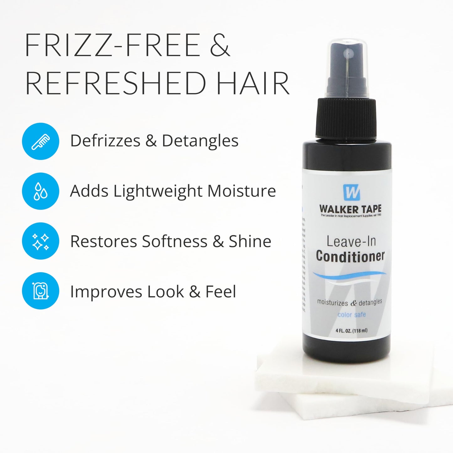 Walker Tape Leave-In Conditioner Spray 4 fl oz for Wig Installs, Lace Systems, Toupee Applications, Hair Tape Prep and Adhesive Strips Use Offering