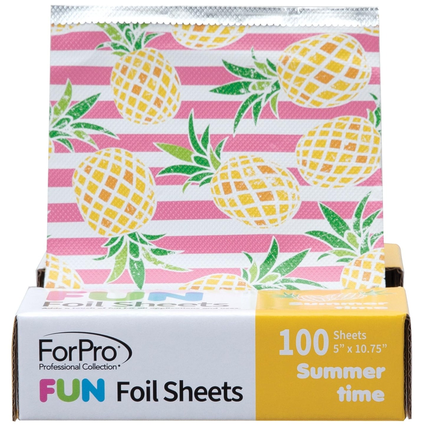ForPro FUN Summertime 5" Foil Sheets, Aluminum Hair Foils for Color Application and Highlighting Services, Food Safe, Pop-Up Dispenser, 5” W x 10.75”