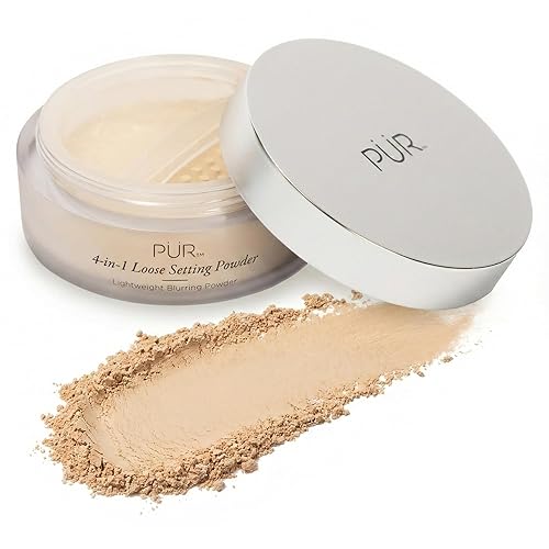 PUR 4-in-1 Loose Setting Powder - Translucent Finishing Powder Sets & Smooths Makeup - Lightweight Blurring Face Powder for Oily, Mature & Sensitive