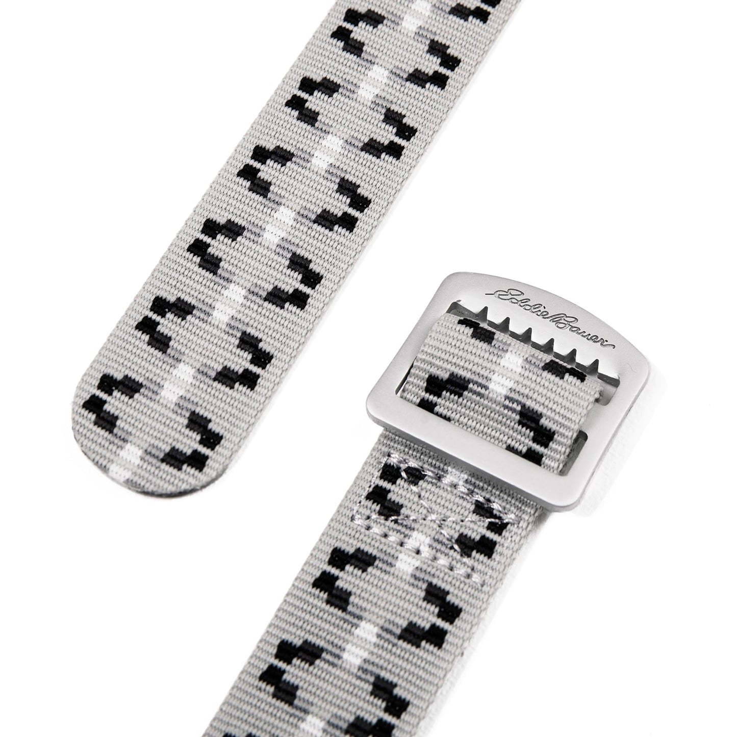 Eddie Bauer Cascade Webbing Belt with Engraved Metal Buckle - Silver - XL/2XL