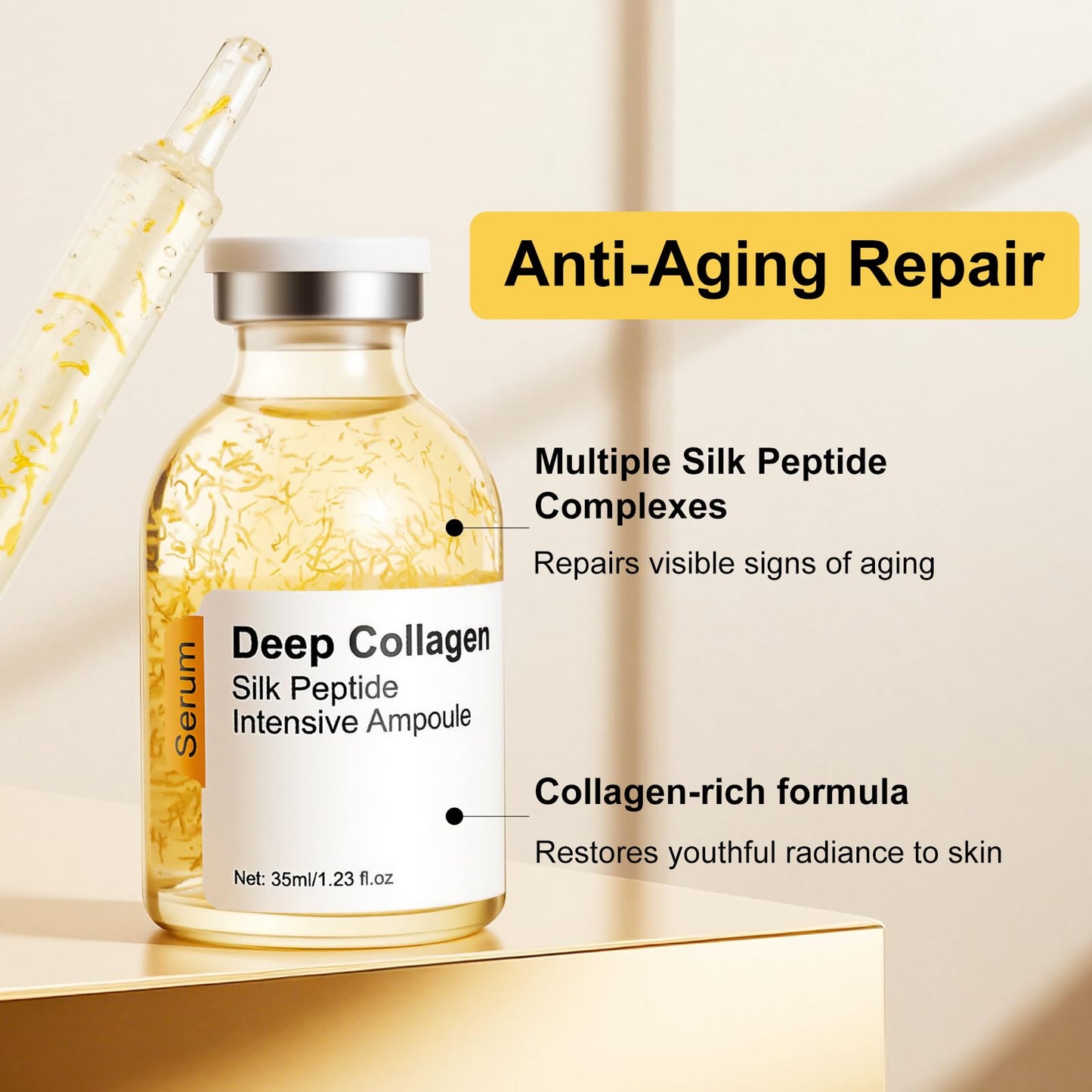 Silk peptide serum for face Deep Collagen Silk Peptide Intensive Lifting Serum ampoule?korean skin care Anti Aging Serum for Face Tightening