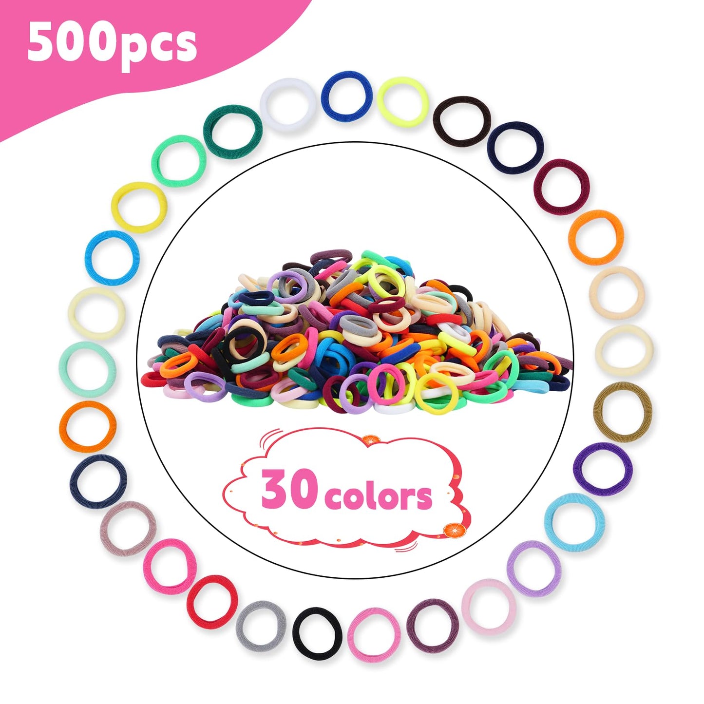 LuSeren 120 Pcs No Damage Thick Hair Ties, Large Soft Seamless Nylon Cloth Hair Elastics for Women - Neutrals 5 Beauty and Personal Care LuSeren