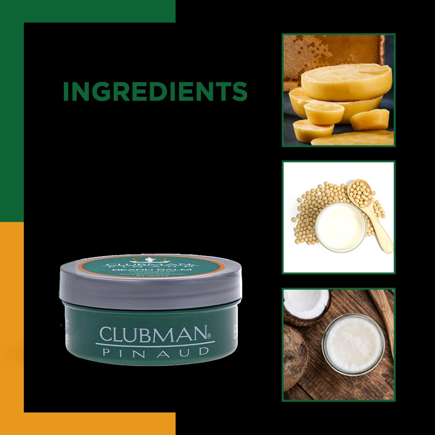 Clubman Pinaud Beard Balm - Nourishing & Conditioning Beard Balm for Men, Strong Hold, 2 oz