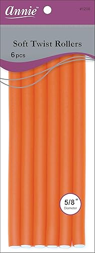 Annie 01208 Soft Twist Rollers, Orange, 6 Count