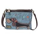 Chala Mini Crossbody Handbag, Pu Leather, Small Shoulder Purse Adjustable Strap (Wiener Dog-Indigo)