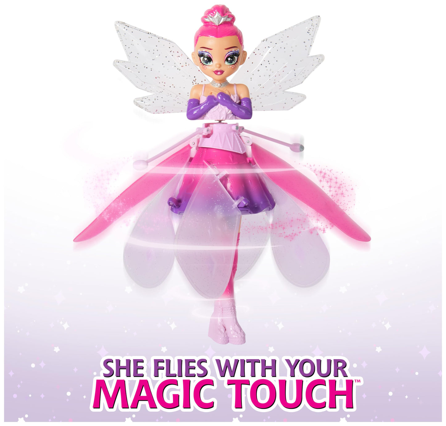 Crystal Flyers, Magical Flying Doll with Crystal Wings, Interactive Kids Toys for Ages 5 and up