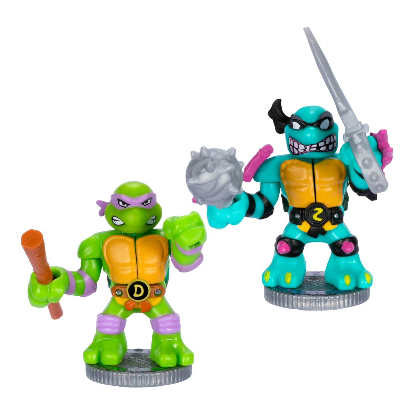 Legends of Akedo TMNT Versus Pack Donnie vs Slash, 2 Mini Battling Figures with Exclusive Battle Controllers, Ready Fight Split Strike
