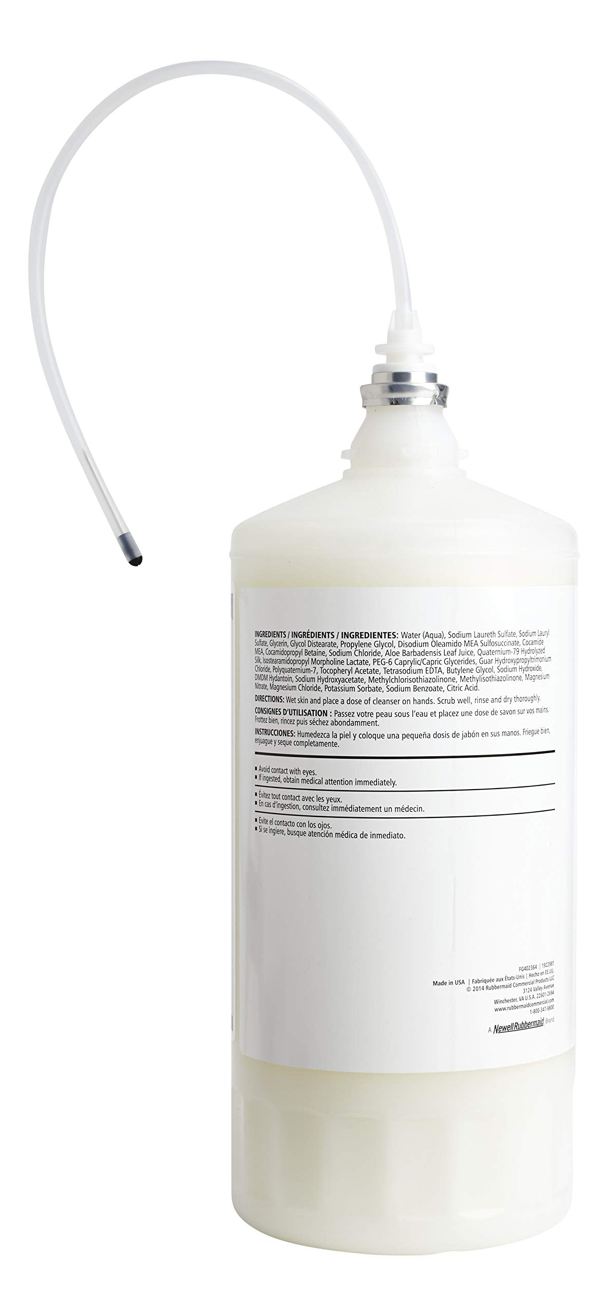 Rubbermaid Commercial Products OneShot Dye & Fragrance Free Lotion Hand Soap Refill, 1600mL, Compatible with RCP's Touchless OneShot Lotion