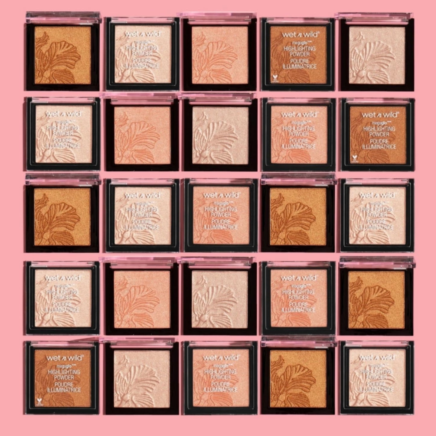 wet n wild MegaGlo Highlighting Powder, Highlighter Makeup, Shimmer Glow, Pink Rose Gold Bloom Time