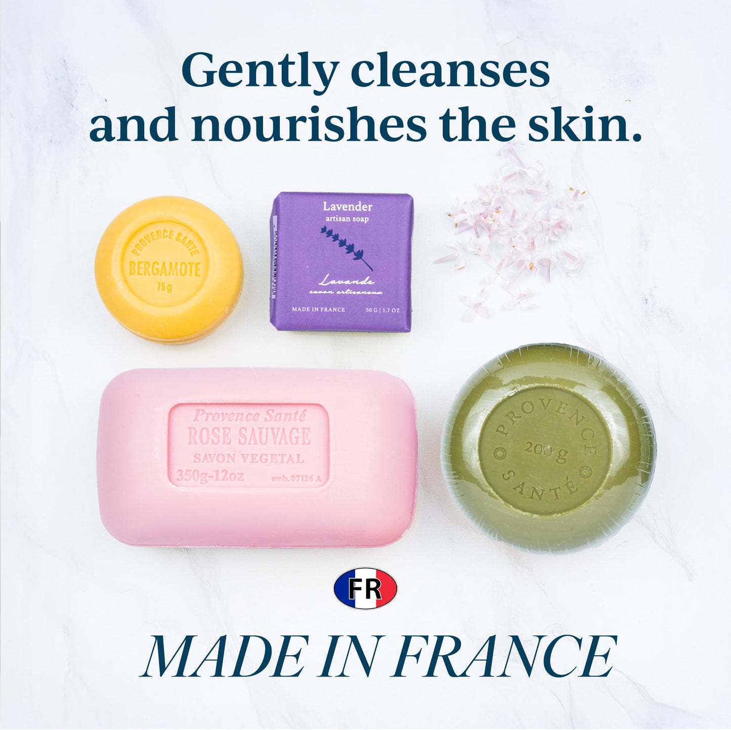 Provence Sante Luxury French Soap Bar - Moisturizing Shea Butter - Triple-milled Bergamot Fragrance, 12 oz