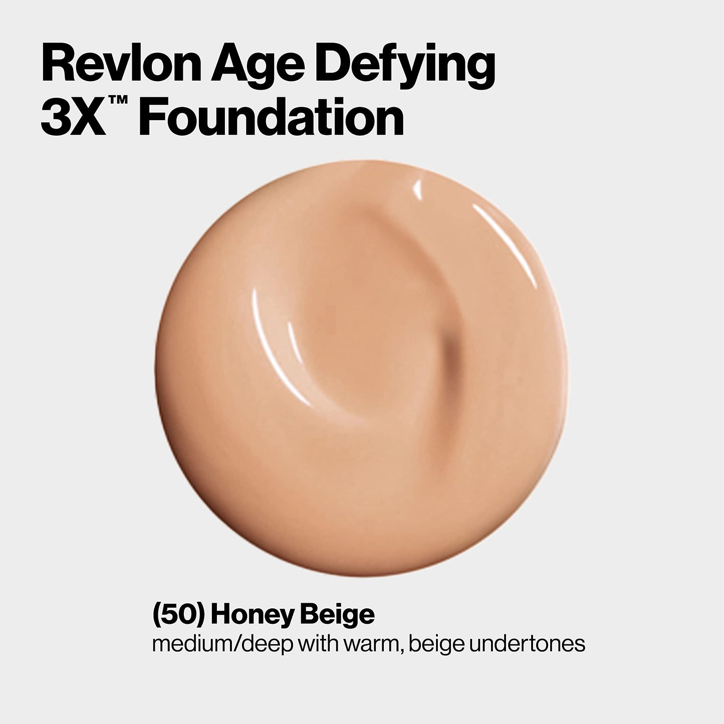 Revlon Age Defying 3X Liquid Foundation, SPF 30 Anti-Aging & Firming Makeup, Longwear Medium Buildable Coverage, 050 Honey Beige, 1 fl oz