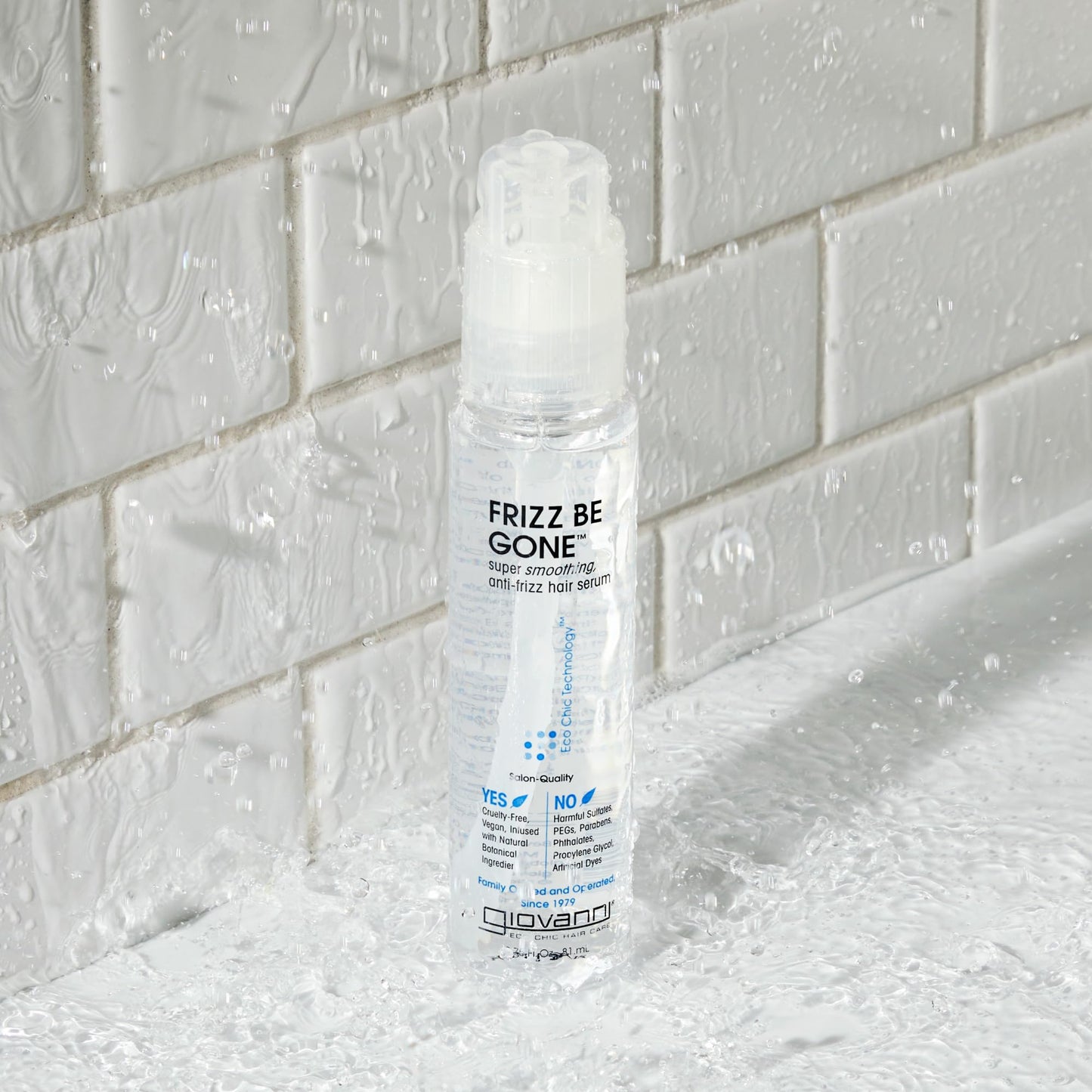 GIOVANNI ECO CHIC Frizz Be Gone - Super Smoothing Anti-Frizz Hair Serum, Adds Shine, Seals in Color, Infused with Natural Botanical Ingredients, Salon