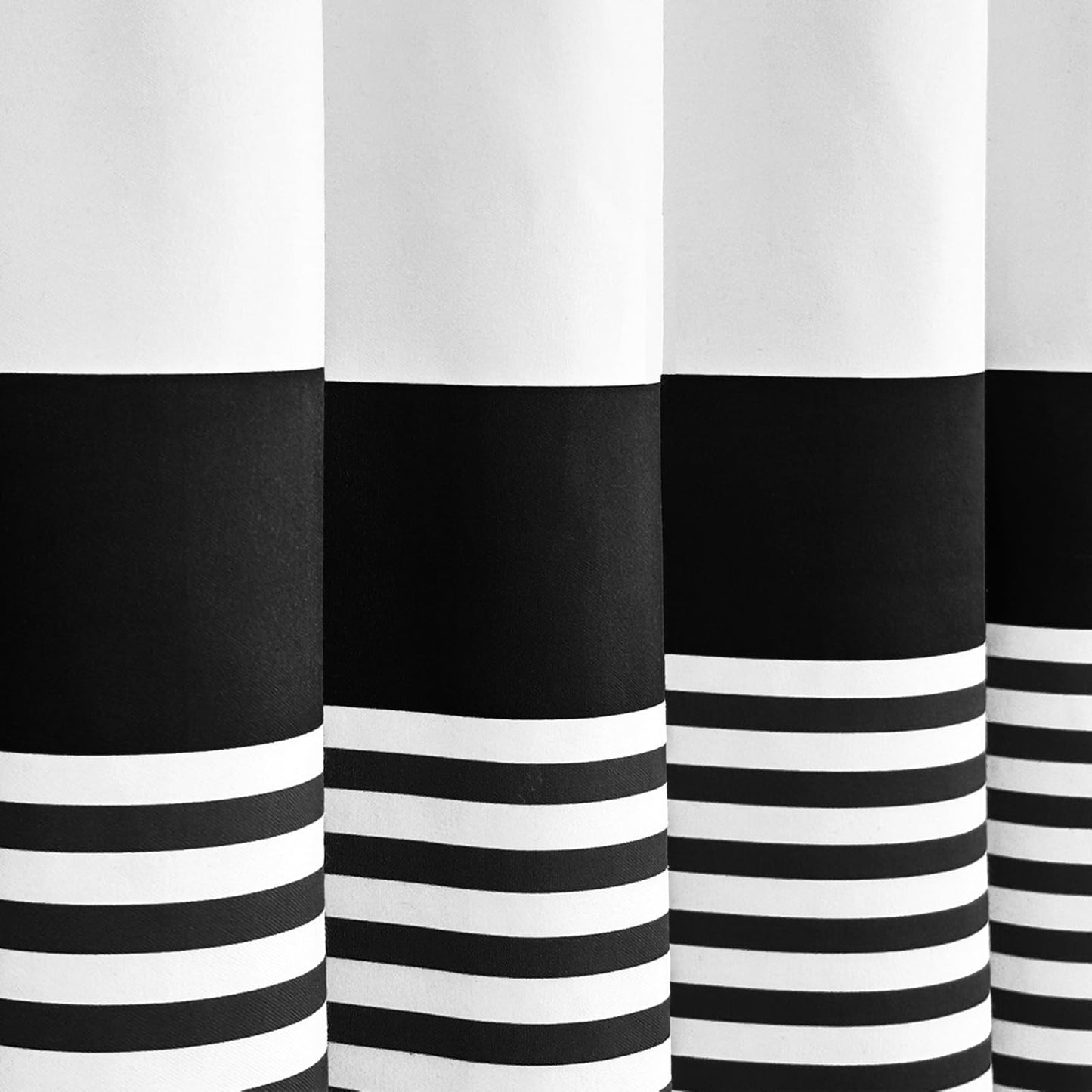 Seasonwood 96 inch Extra Long Shower Curtain Black and White Shower Curtain with Tassel 72" W x 96" L Farmhouse Striped Shower Curtains for Bathroom…