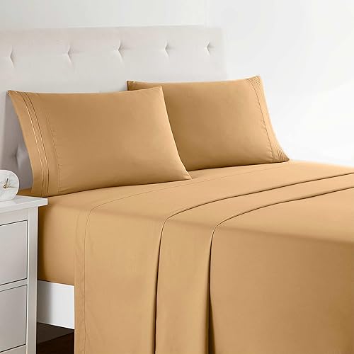 Clara Clark Bed Sheets, Premier 1800 Series 4 Piece Bed Sheet Set, Deep Pocket, Wrinkle, Fade, Stain Resistant, Luxury Soft Bedding Sheets &