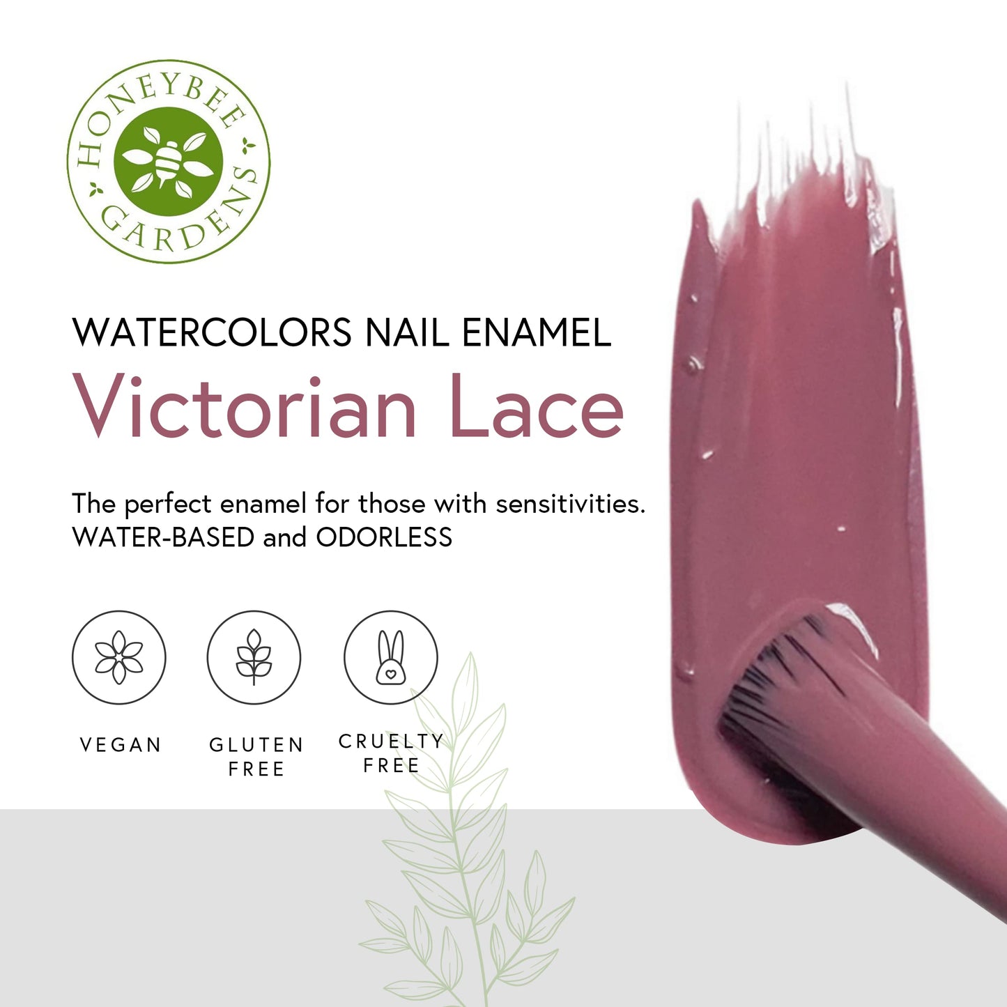 Honeybee Gardens Water-Based Nail Enamel: Eco-Friendly, Odorless & Vibrant - Victorian Lace - Matte Old Fashioned Rose, 0.5 fl oz
