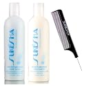 Sukesha Moisturizing Hair Wash Shampoo & Moisturizing Treatment Conditioner DUO Set (w/Sleek Comb) Dry, Brittle, Chemically Treated Hair, 100% Vegan